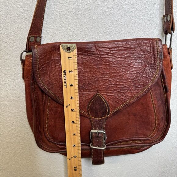 Komal's Passion Leather Satchel Shoulder Side Handbag Bag Leather Vintage Brown - Picture 7 of 9